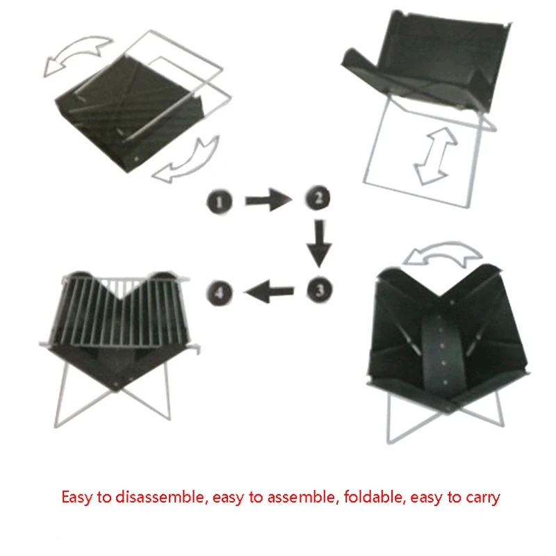 

Portable Charcoal Grill Folding Barbecue Grill Stove for Camping Travel Garden Outdoor
