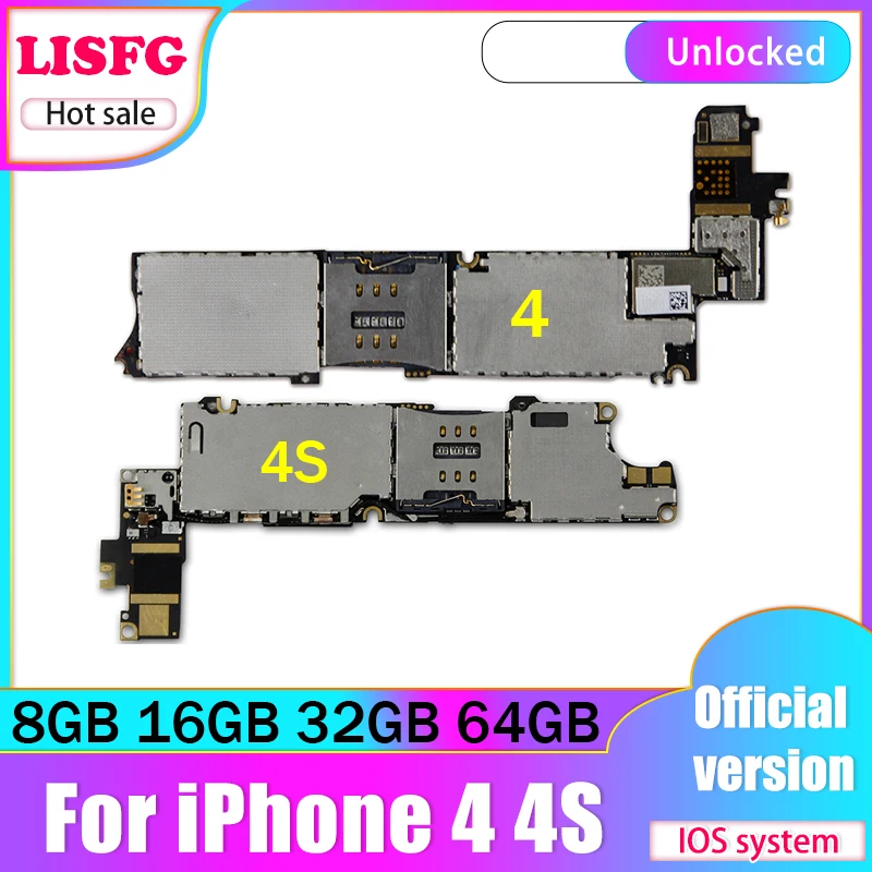 Разблокирована для iphone 4 4g 4s материнская плата с полным чипом 8 ГБ 16 32 64 Гб