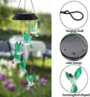 Светодиодный ветряной колокольчик на солнечной батарее, хрустальный шар, колибри, колокольчик с изменением цвета светильник водонепроницаемый фонарь для дома и сада