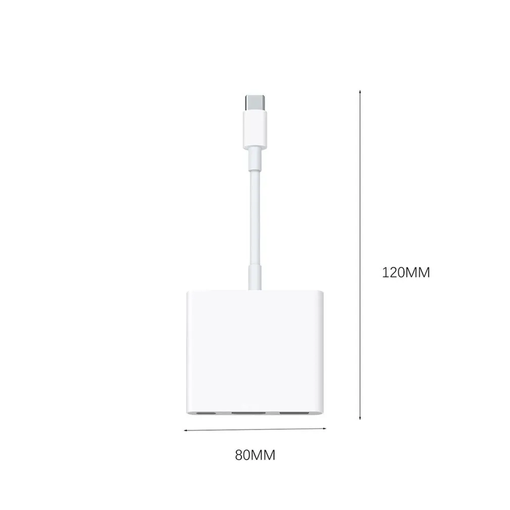 

USB-C Digital AV Multiport Adapter with USB Port White Durable for Apple