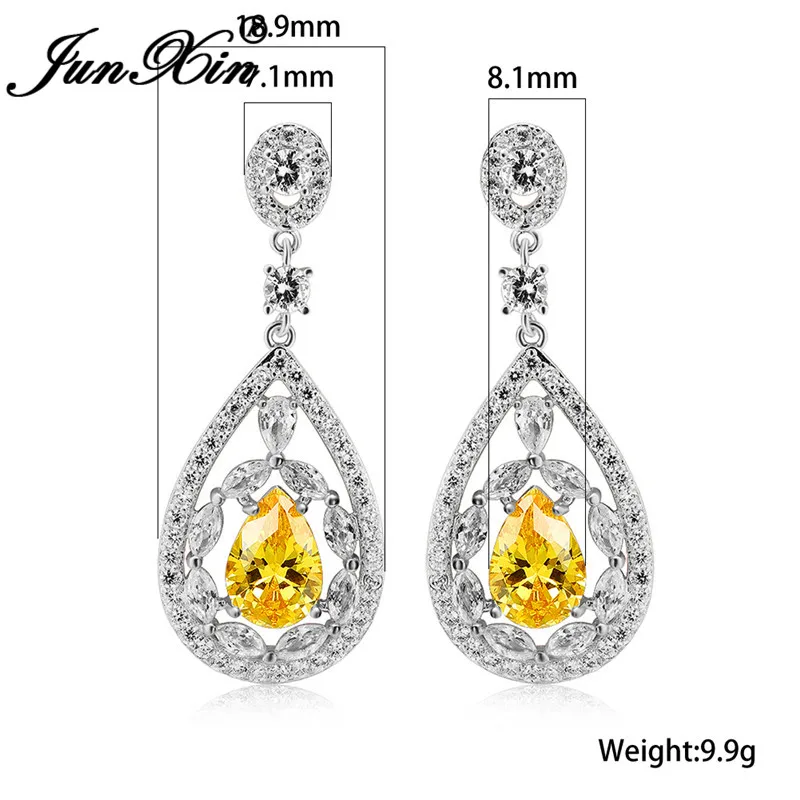 Висячие серьги в богемном стиле с кристаллами форме капли воды для женщин белые