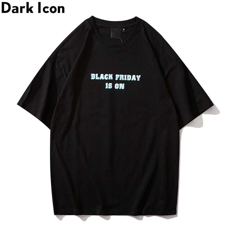 Футболка в стиле хип хоп Dark Icon хлопковая с вырезом лодочкой для мужчин и женщин на