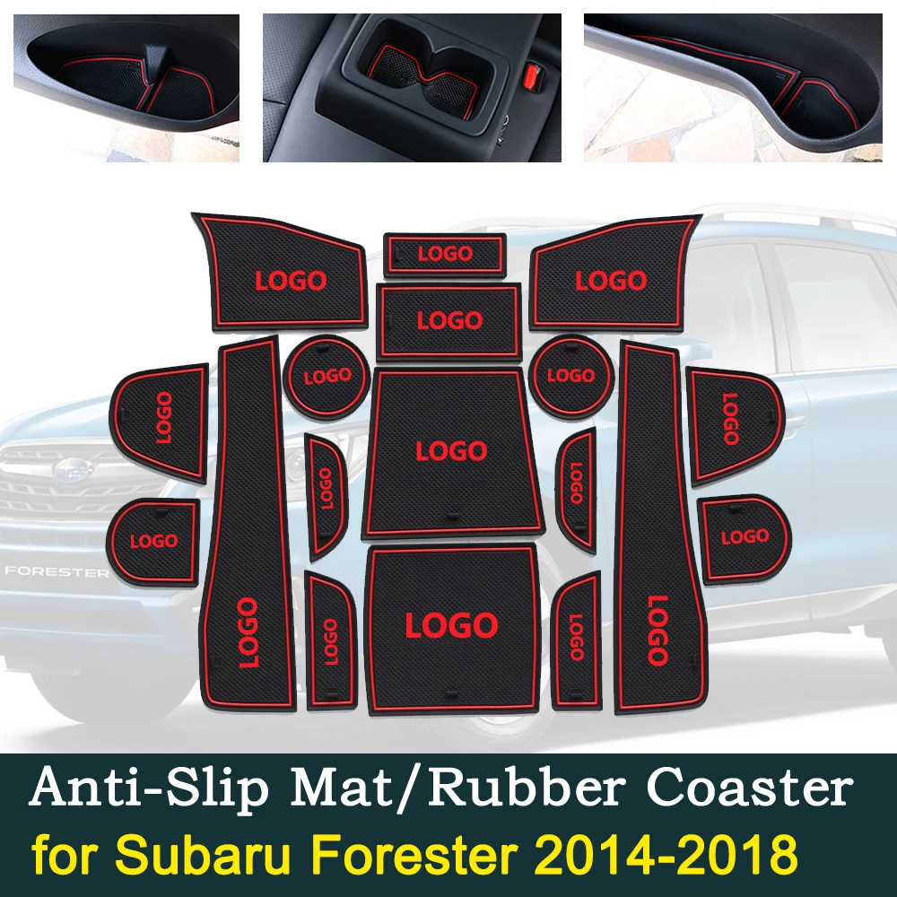 Противоскользящая резиновая подстилка для дверей Subaru Forester SJ MK3 2014 ~ 2018 2015 2016 2017