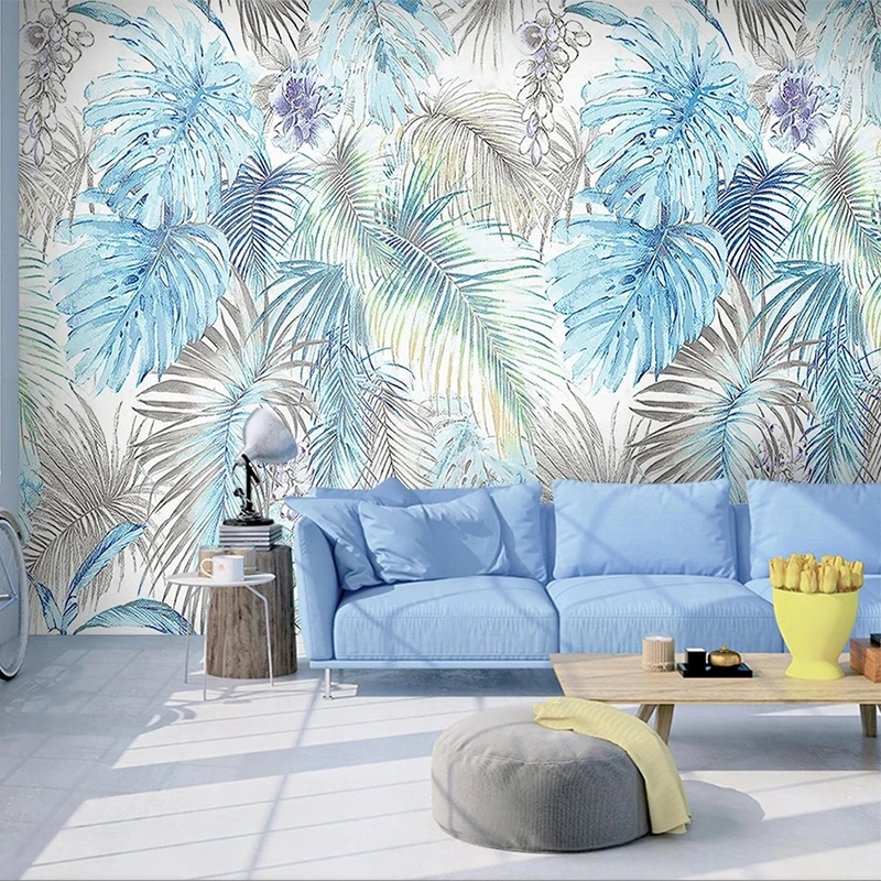 

Custom Mural Wallpaper 3D Tropical Plantain Leaf Living Room Bedroom Background Wall Decor Modern Creative Art Papel De Parede