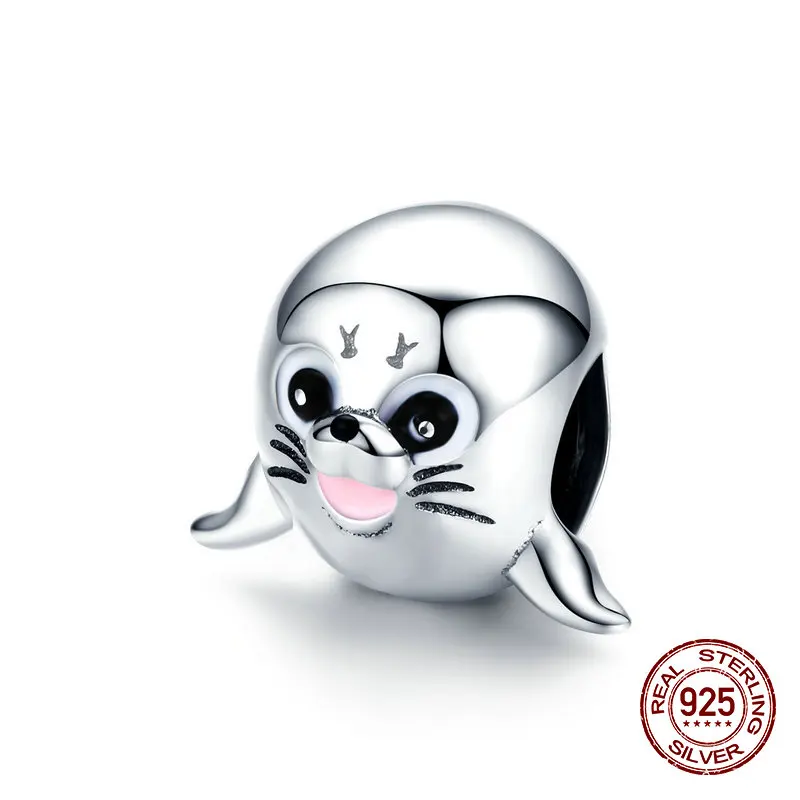 Женский браслет womak с бусинами в виде морского льва из стерлингового серебра 100%