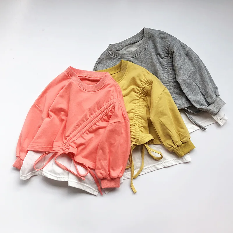 

Baby Girl Sweatshirt 2020 Spring New Children's Cute Patchwork Top Tees Kids Pullovers Sweatshirts Toddler Girl Casual Tee Shirt