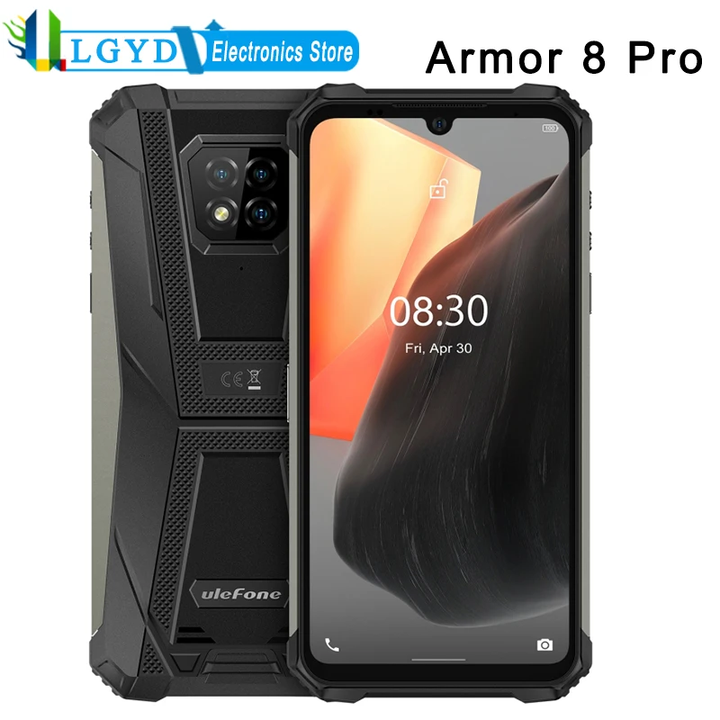 Ulefone Armor 8 Pro Rugged Phone 6GB/8GB+128GB Android MTK Helio P60 Octa-core NFC face unlock Waterproof Dustproof Shockproof
