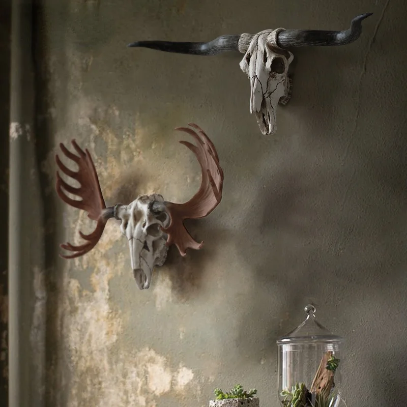 Большой рог ремесленного стиля овцы животное Череп домашняя мебель настенная