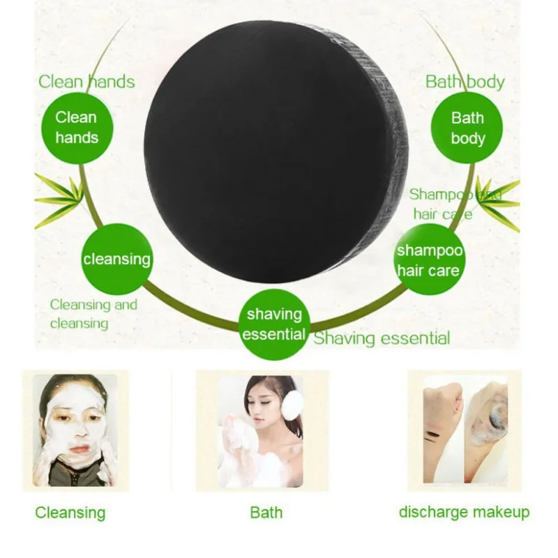 

Natural Handmade Charcoal Face Soap Skin Cleaning Whitening Blackhead Remover Oil Control Moisturizing Face Treatment Soap