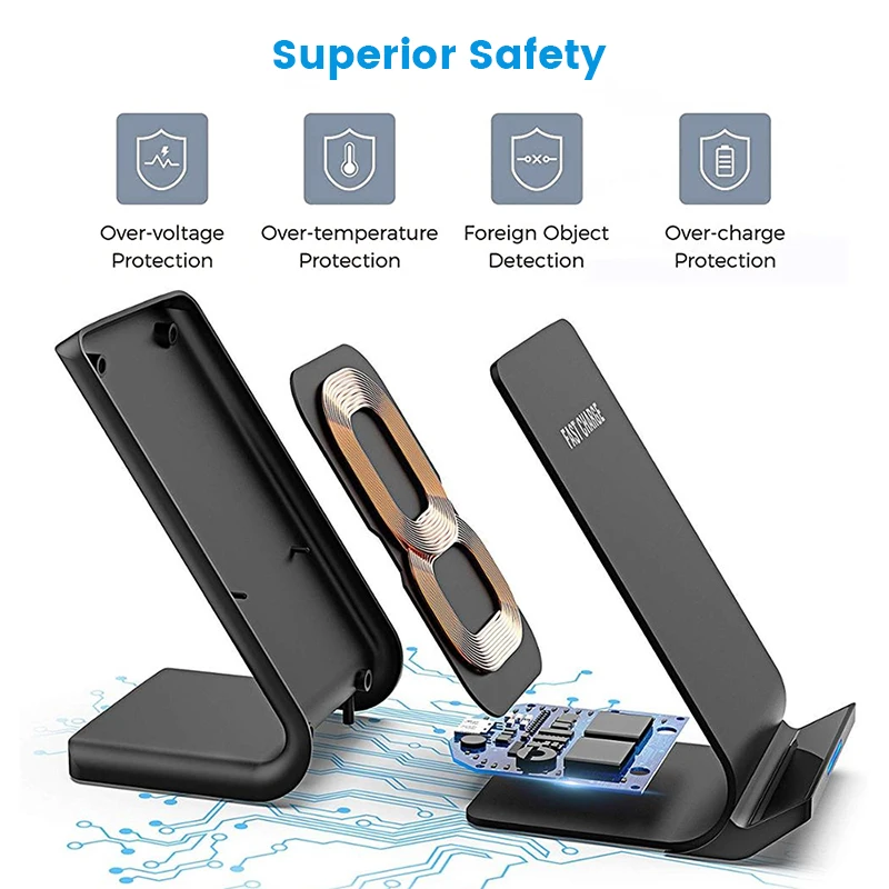 30w qi wireless charger stand fast charging dock station for iphone 13 12 11 pro x xs max xr samsung s20 s10 xiaomi phone holder free global shipping