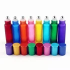 Портативный парфюм с эфирным маслом, 10 мл, стеклянный бутылка с роликом цветов, контейнер из матового стекла, многоразовый, для путешествий, бутылка для блеска для губ