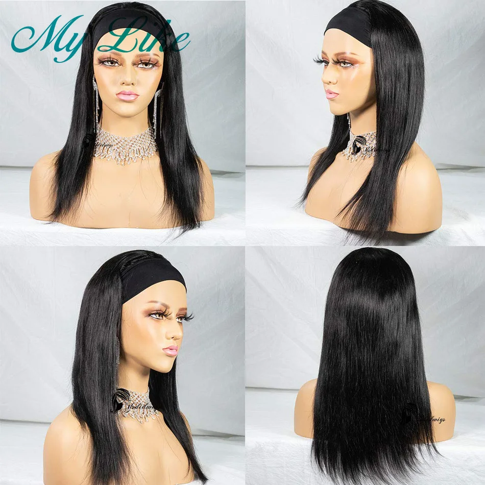 У меня как прямой парик с головной повязкой для черный Для женщин полная машина
