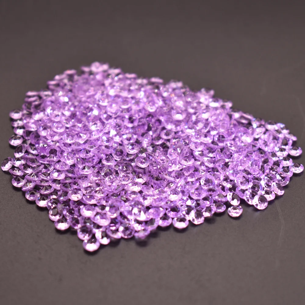 light purple 1000 шт 4,3 мм блестящие Прозрачные Акриловые Алмазные конфетти сверкающие Разбрасыватели конфетти для стола хрустальные украшения для свадебной вечеринки - Цвет: light purple