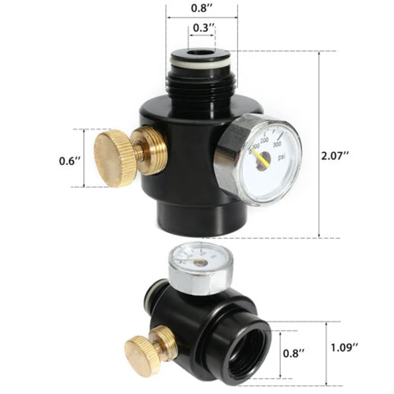 1 шт. регулятор давления воздуха 0-300psi 1500psi Пейнтбол CO2 компресс регулятор съемки Максимальное входное напряжение инструменты практичные