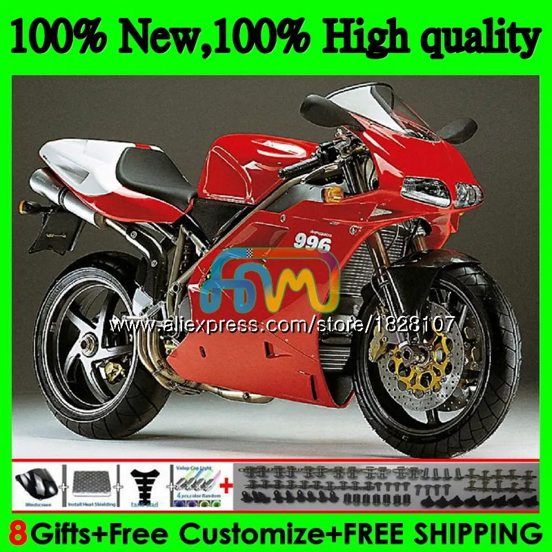 

748 853 For DUCATI Red white new 916 996 94 95 96 97 98 99 02 71BS.32 998 S R 1994 1995 1996 1997 1998 1999 00 2001 2002 Fairing