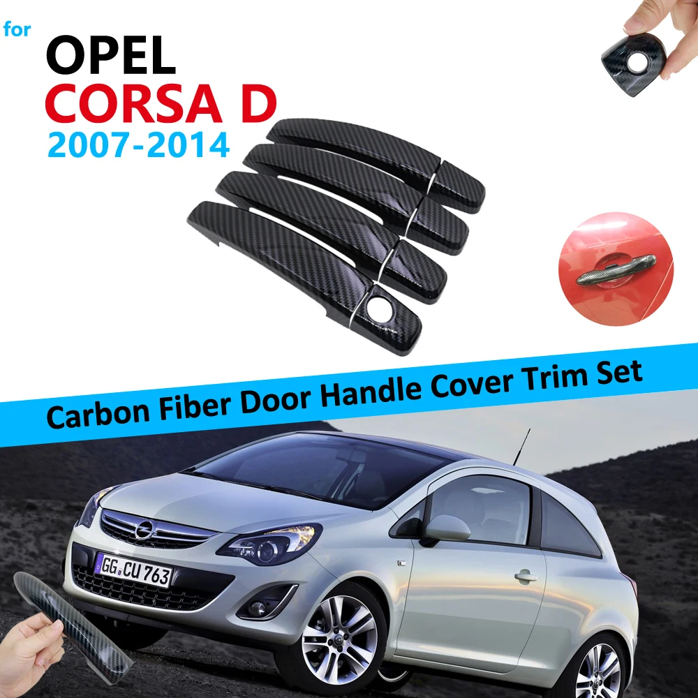 Комплект накладок на дверную ручку из углеродного волокна для Opel Corsa D 2007 2008 2009 2010