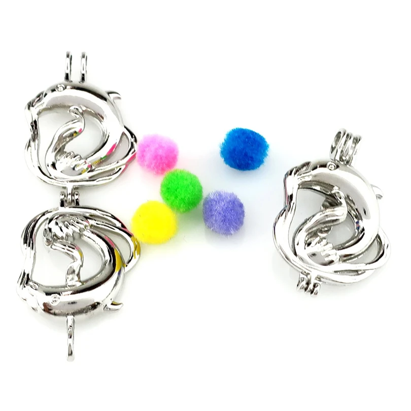 5 шт. открывающийся Дельфин и птица медная фазовая коробка ожерелье медальон