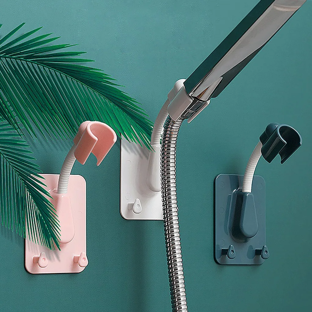 

Самоклеящийся кронштейн для душевой лейки, вращение на 360 градусов, регулируемый ручной держатель для душевой лейки, 2 крючка, стенд, настенн...