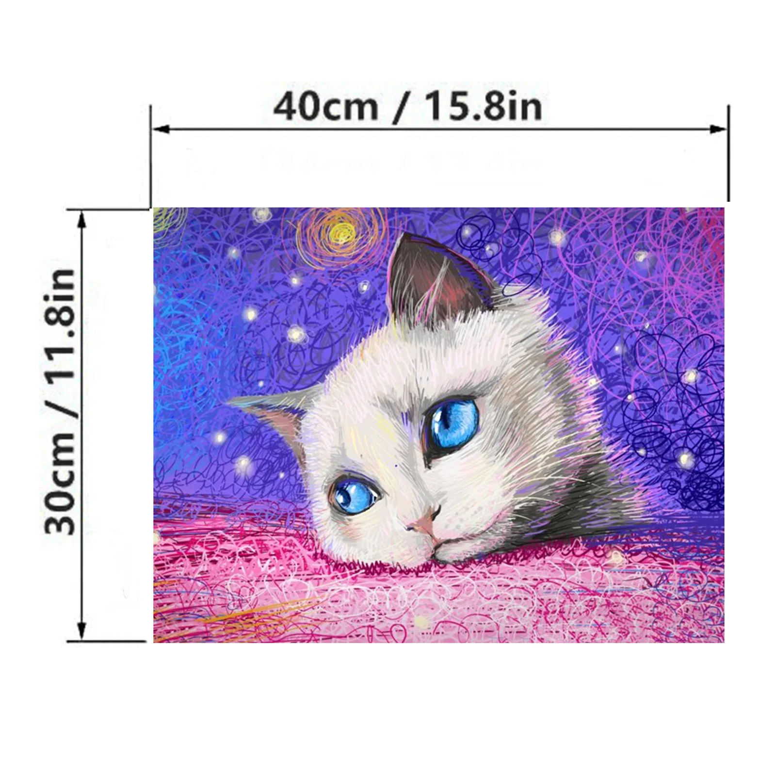 

30*40cm Decorative Paintings 5D Full Round Diamond Painting Suite Cute Kittens Simple DIY Rhinestone Painting Kawaii Room Decor