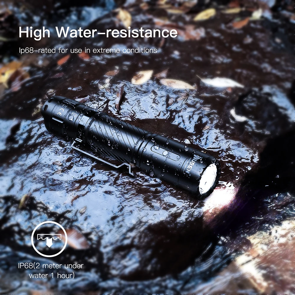 

C3 Led Flashlight Usb C Rechargeable Torch 1200 Lumens Ip68 Waterproof Lantern Light With 2600 Mah 18650 Battery