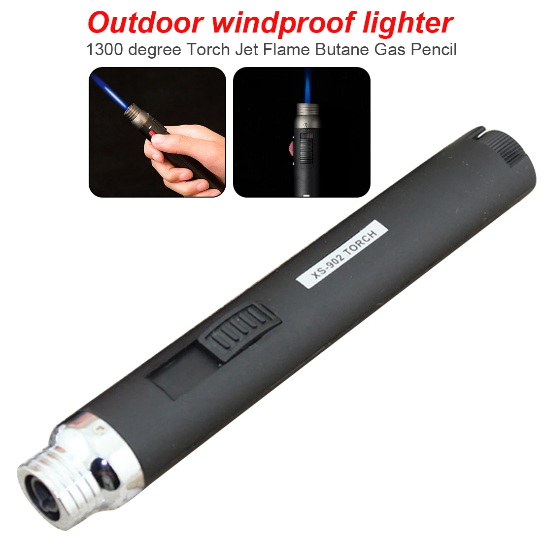 

Jet Flame Windproof Welding Torch Pen Butane Gas Refillable Lighter 1300 Degree Outdoor Lighter for Camping/ Fishing/ Hunting