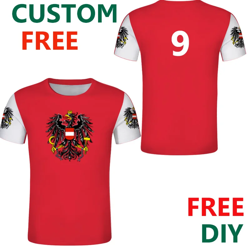 Австрийская футболка Бесплатная Персонализированная мультяшная Мужская с