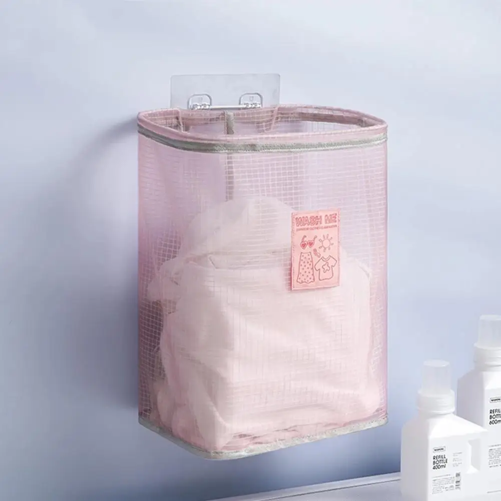 

Foldable Dirty Clothes Storage Basket Laundry Basket Household Bathroom Wall Dirty Clothes Hanging Lou Bag Clothes P0C4
