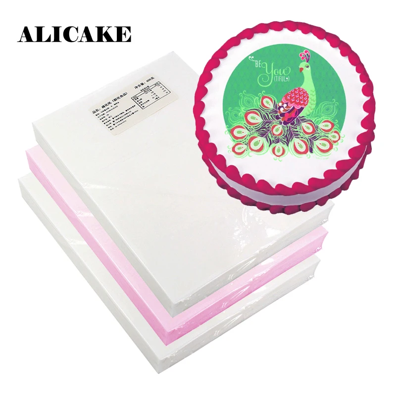 10-100Pcs Wafer Sheets Sugar Paper For Cake Decoraion Tools 0.3/0.65mm Baking A4 Rice Paper Digital Printing Confectionery