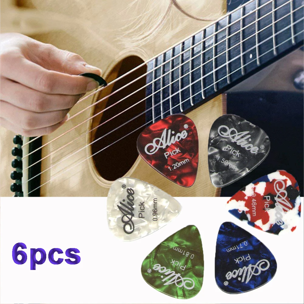 6 pcs plektren plektren schrapnell alice akustische elektrische bass plektrum vermittler musical instrument dicke mix 046 15 free global shipping