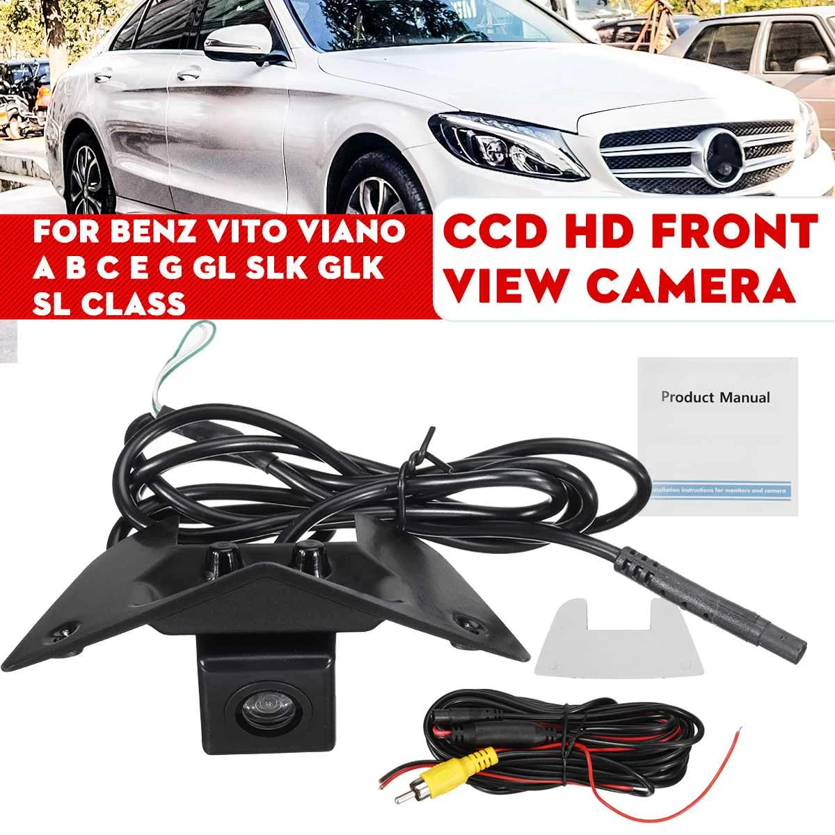 

Камера Переднего Вида CCD HD с ночным видением и логотипом для Mercedes-Benz Vito Viano A B C E G GL SLK GLK SL Class