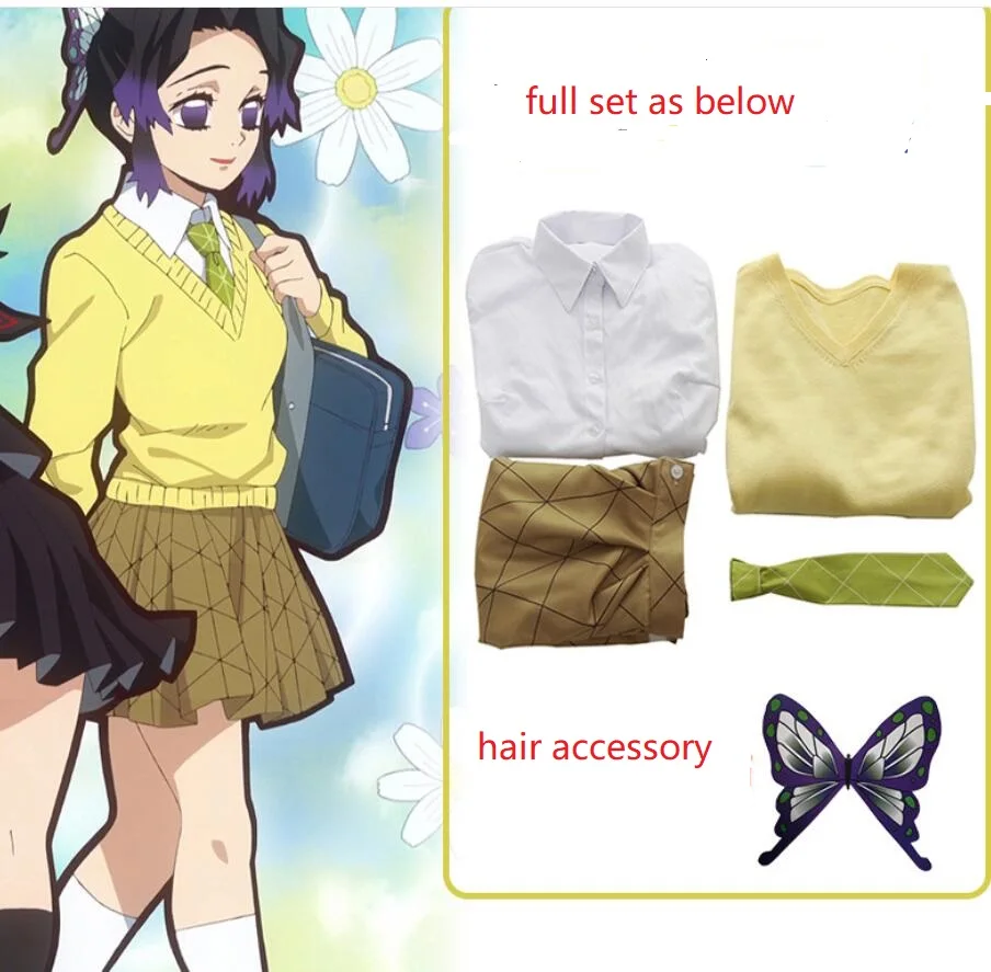 

Костюм для косплея Demon Slayer Kimetsu no Yaiba, женский костюм для косплея, Школьный костюм Acedemy