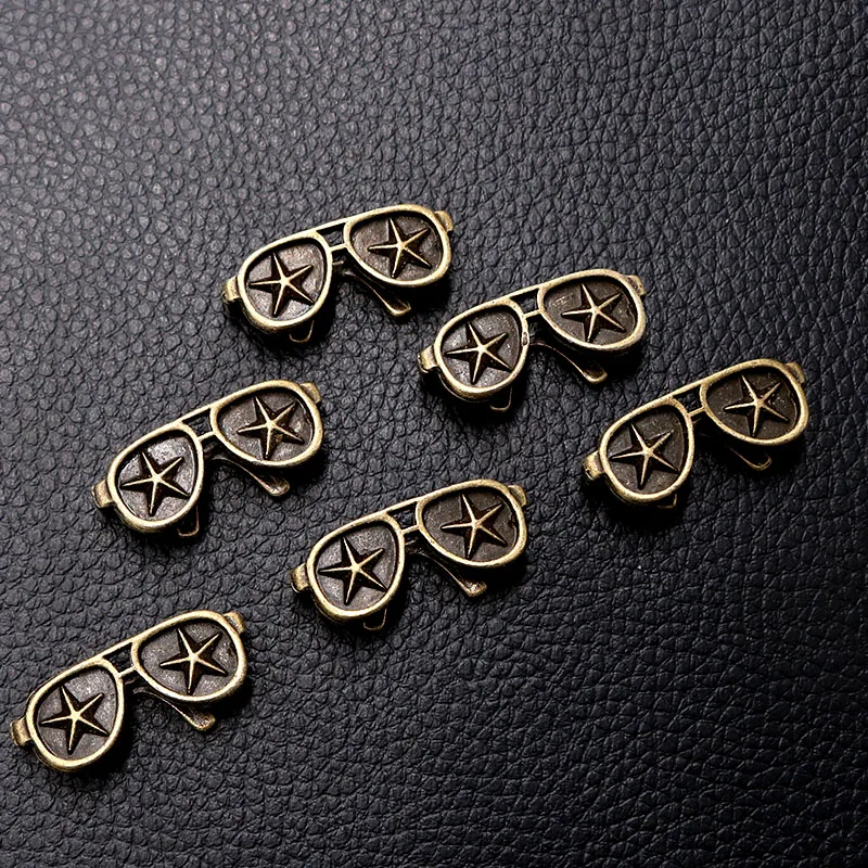 

6pcs/lot Antique Bronze Starfish Glasses Charm Metal Pendants DIY Necklaces Bracelets Jewelry Handicraft Accessories 29*12mm