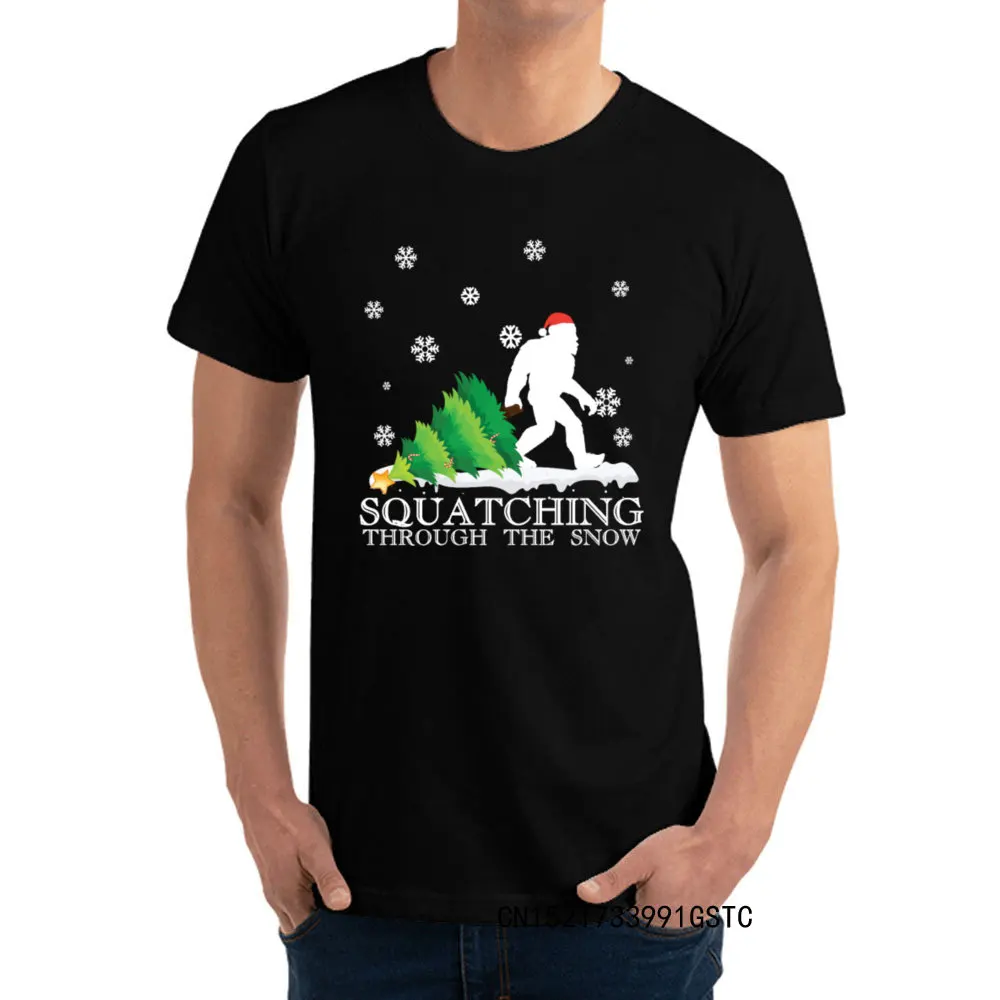 

Funny Sasquatch Christmas Gift T-Shirts Premium Cotton Men Tees Summer/Autumn T Shirts Funny Crew Neck Camisas Tops Tees