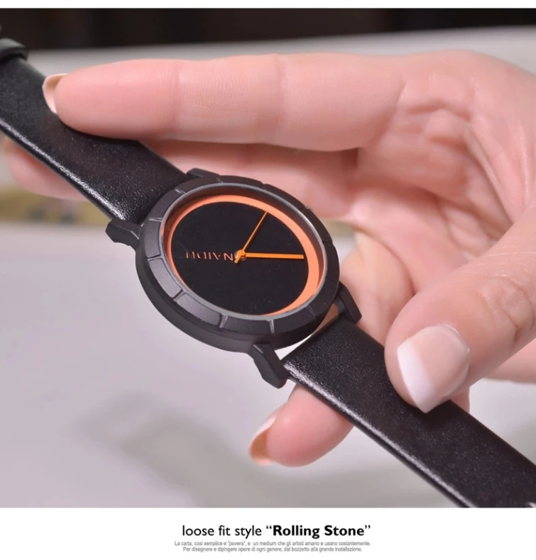 

No Scale Fashion Creative Watches Minimalist Stylish Two Pointers Women Leather Wristwatches Casual Quartz Clock Montre