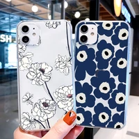 flower rose clear phone case for iphone 7 8 plus se 2020 12 11 pro max x xr xs max sort transparent florals back cover fundas