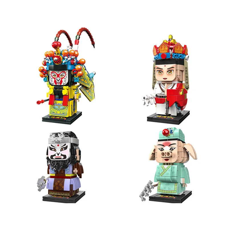 

Путешествие на Запад Король обезьян Тан Seng Sha Wujing Bajie, игровые фигурки, строительные блоки Diy собраны модели развивающие игрушки