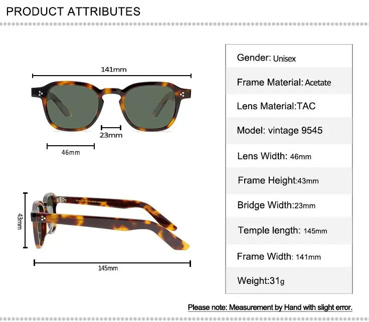 

Retro Acetate Polarized Sunglasses Men Full Rim Driving Fishing Frame High Quality Goggle UV400 Outdoor Sun Glasses Women