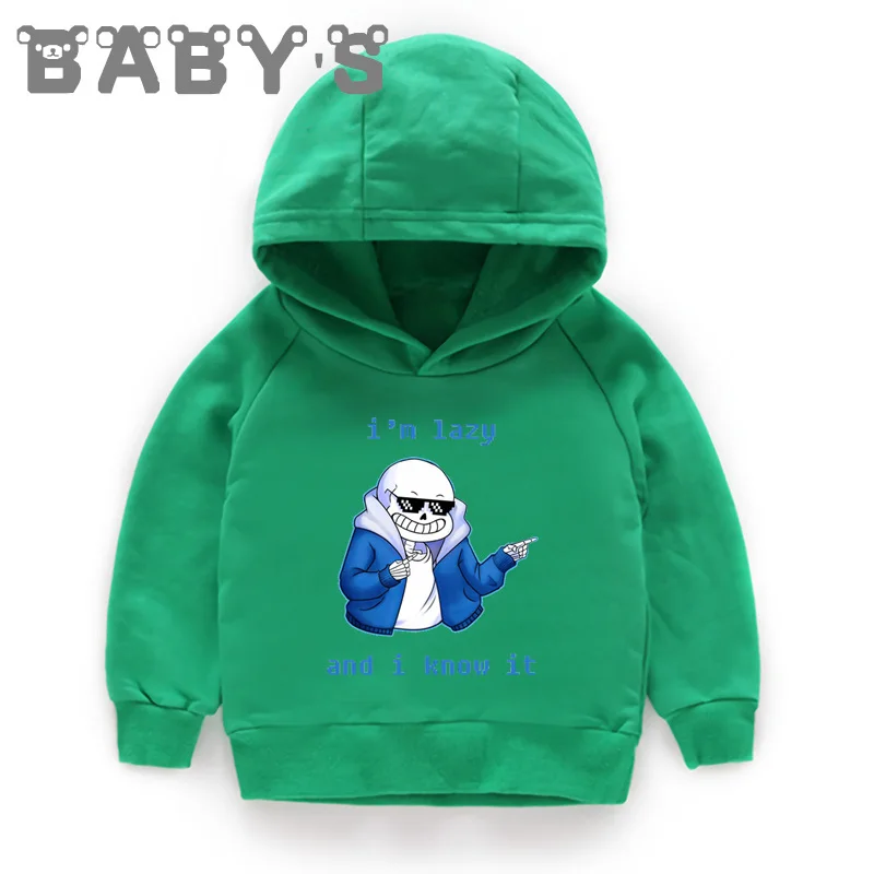 Детские толстовки с капюшоном; детские толстовки с принтом «Undertale Sans»; пуловер для малышей; топы для маленьких девочек и мальчиков; KMT2405