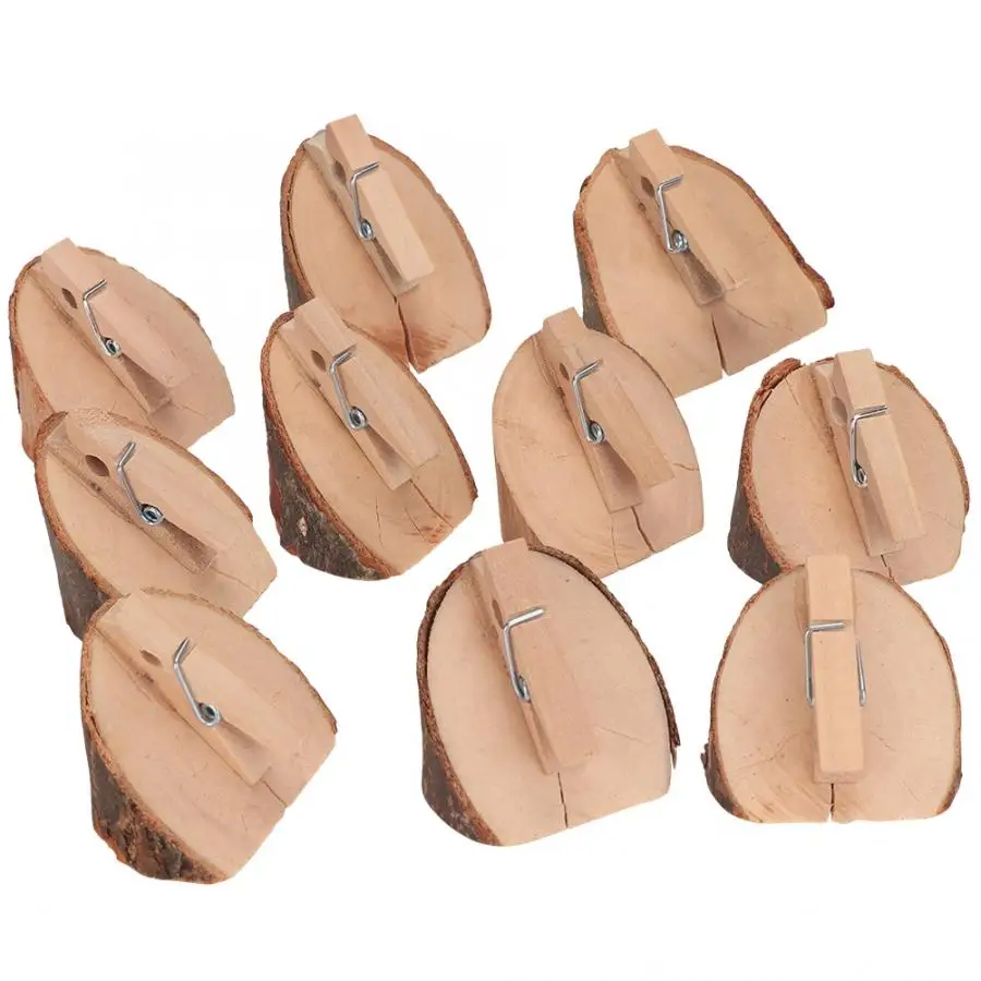 10Pcs DIY Tree Stump Shape Memo Name Card Photo Clip Holder Stand for Home Wedding Decor wedding decoration | Дом и сад