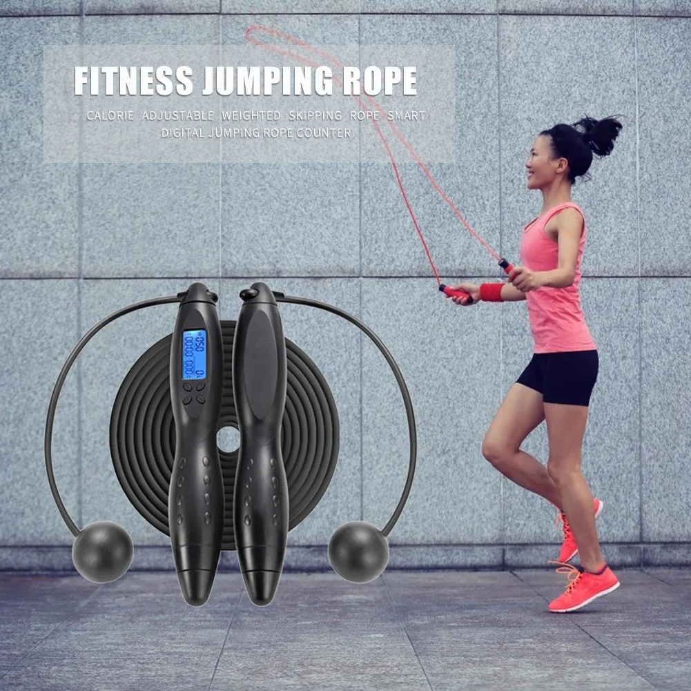 Беспроводные Скакалка для занятия спортом дома цифровой подсчет скакалка со