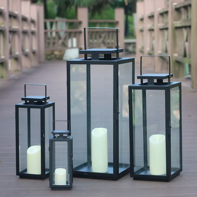 Уличный подсвечник железный стеклянный металлический декор ручные подсвечники