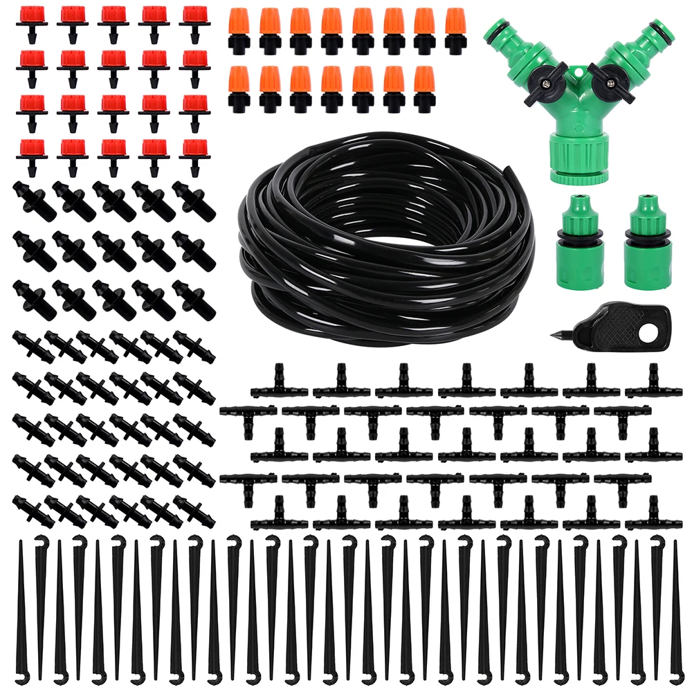 30M Plant Watering Kit Automatic Micro Drip Irrigation System Garden Spray Self Kits with Adjustable Dripper | Дом и сад