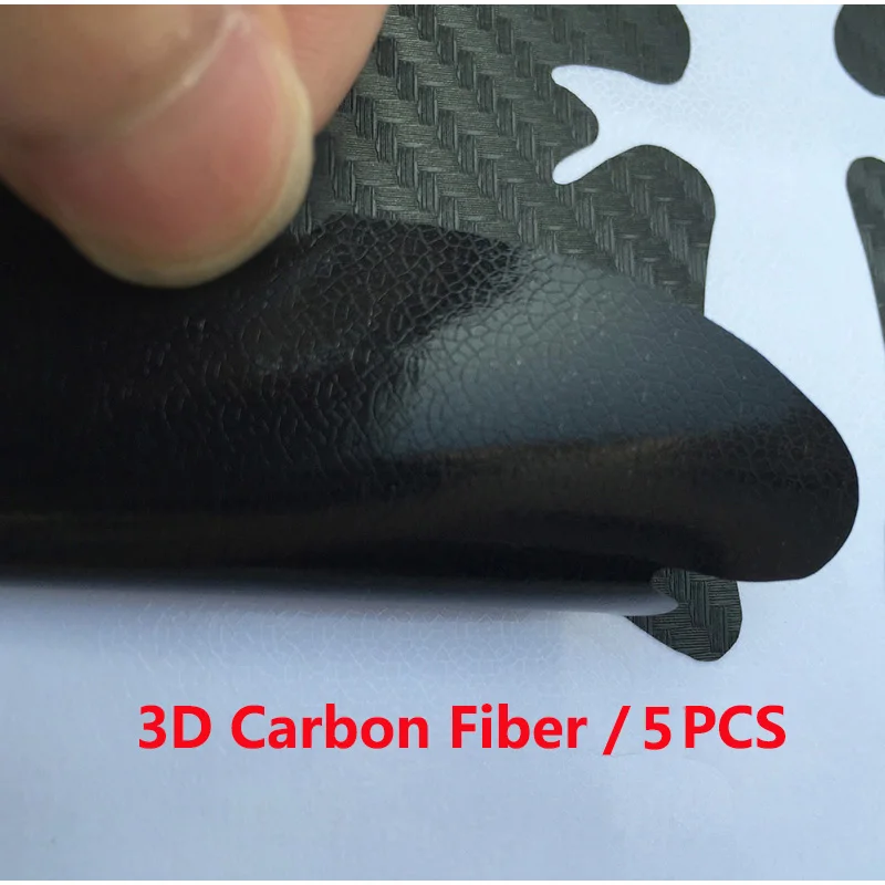 3D Carbon Fiber 5 шт. прозрачная/карбоновая пленка для автомобильной двери Dowl, ручка, виниловая Защитная Автомобильная наклейка, пленки, царапины, автомобильные аксессуары, универсальные - Название цвета: 3D Carbon Fiber