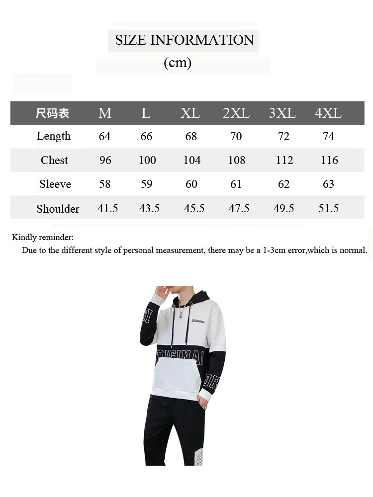 

Tracksuit Men Thermal Men Sportswear Sets Hoodie+Pants Sporting Suit Casual Sweatshirts Sport 2pcs Set