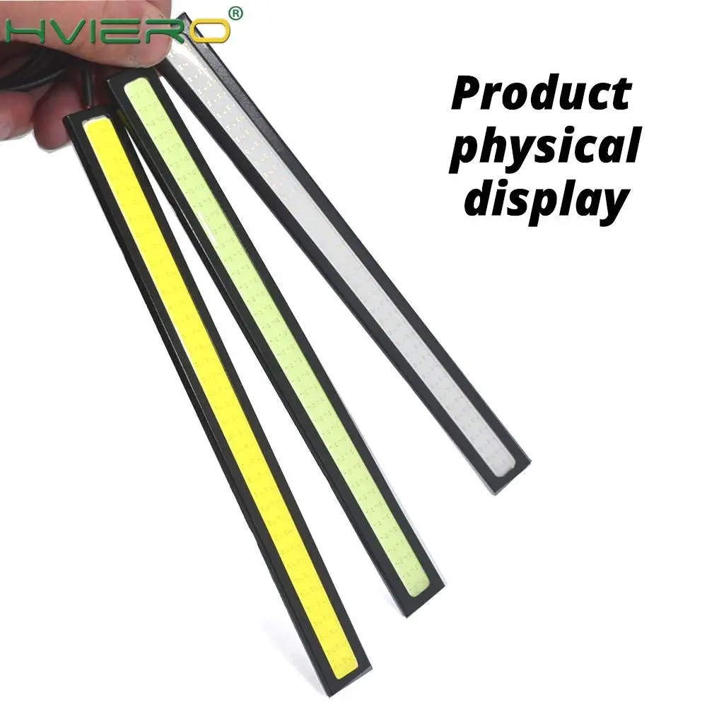 

2X Auto Lamp Car Daytime Running Light Bulb Waterproof Aluminum Driving Fog LED Car Styling Ultra Bright COB 17cm Strip Lamp 12V