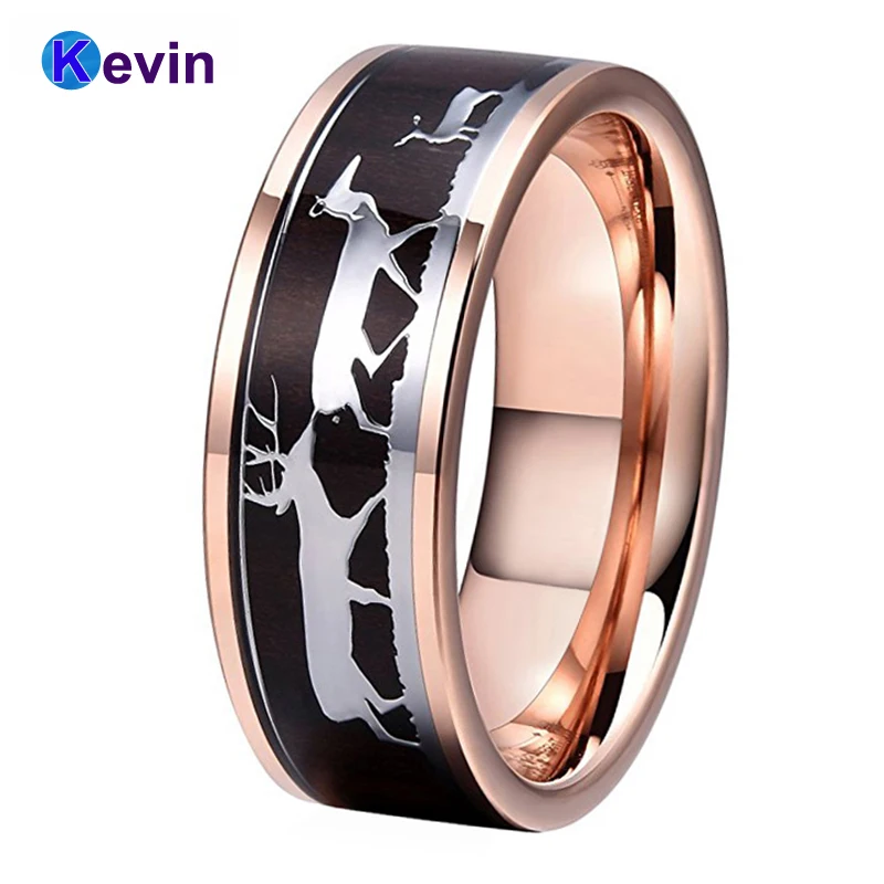 Обручальное кольцо из розового золота для мужчин и женщин мужское вольфрама с