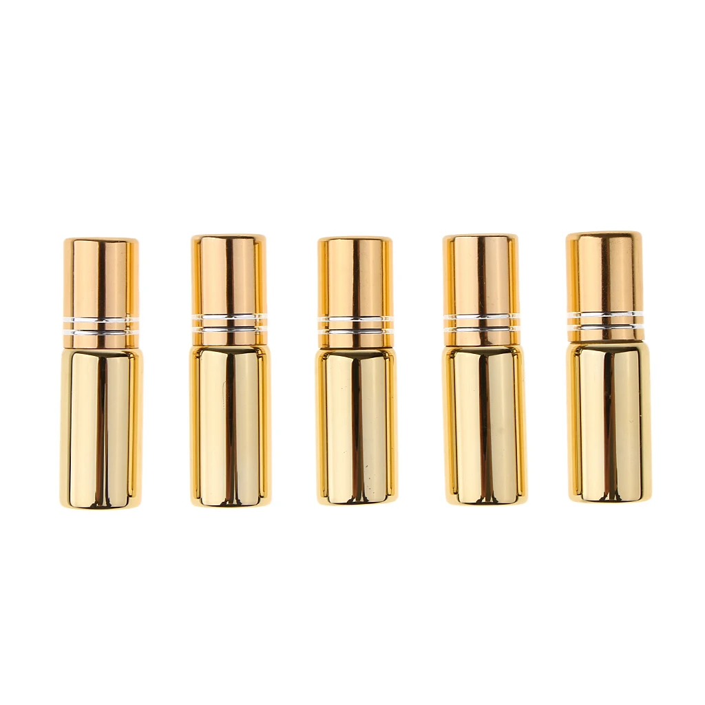 

5Pcs Empty Roll On Bottles 5ml Glass Roller Bottle Containers For Perfume Essential Oils Home Travel Outdoor Use