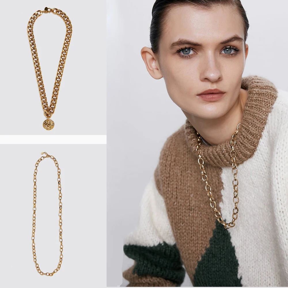 ZA Fashion Pendant Necklace Slide Metal Bohemian Geometric Zinc Alloy Party Nightclub Women's Birthday Gift Clothing Accessories |