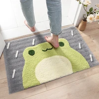 frog and bear flocking bath mat home decoration door mat non slip absorbent bathroom doormat super soft fiber bath rug