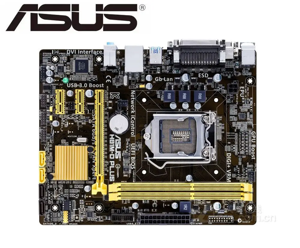 Asus H81M-D PLUS настольная материнская плата LGA 1150 DDR3 для I3 I5 I7 cpu USB2.0 16GB H81 оригинальные Материнские платы б/у распродажа